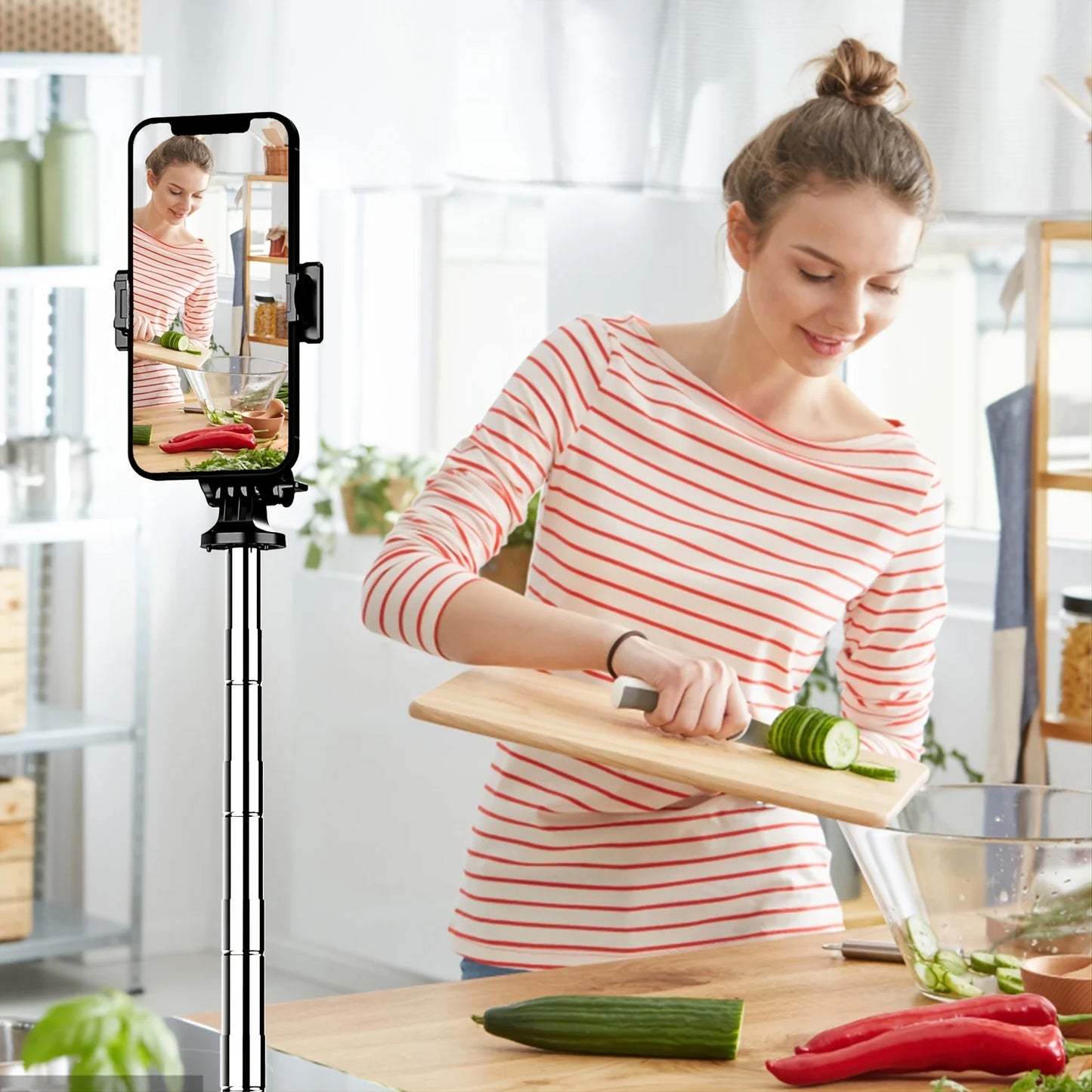 Wireless Selfie Stick Foldable Phone Stand Portable Retractable Tripod Phone Mount Monopod For IPhone, Xiaomi, Huawei.