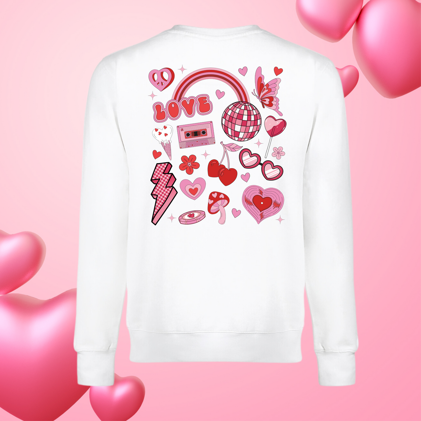 Love Print on Two-sides Crewneck Sweatshirt