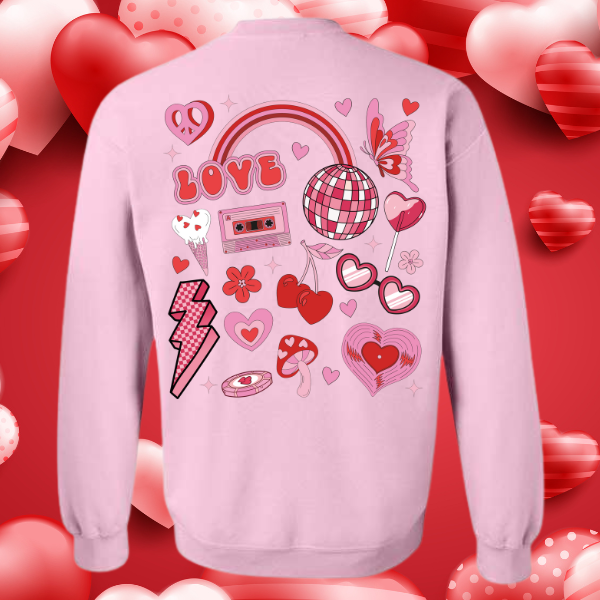 Love Print on Two-sides Crewneck Sweatshirt