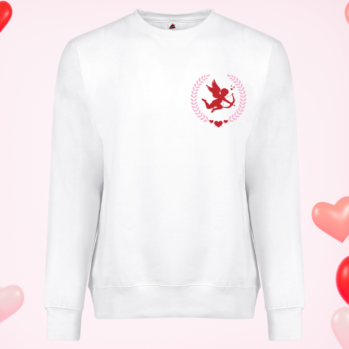 Cupid Print on Two Sides Crewneck