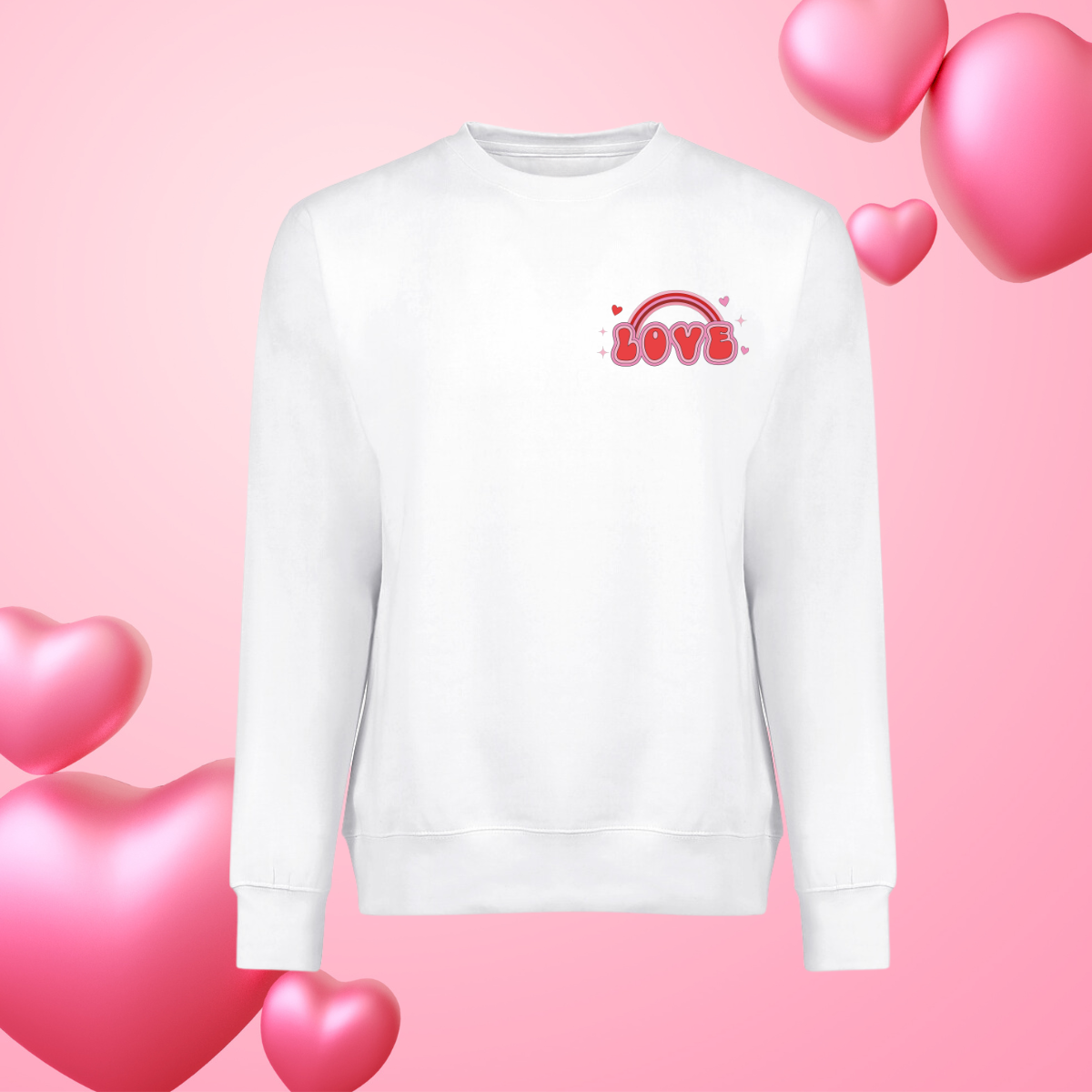 Love Print on Two-sides Crewneck Sweatshirt